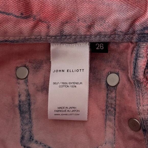 New John Elliott Brady Denim Shorts in Spin Art Women's Size 26 - Picture 7 of 9